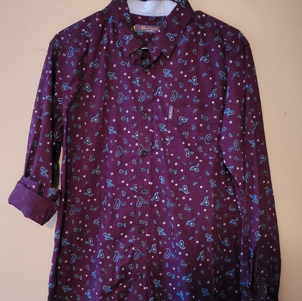 Men's Ben Sherman button down paisley shirt